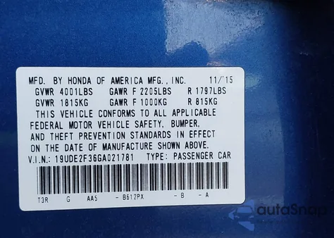 2016 Acura Ilx 2.4L/Acurawatch Plus Package z USA, uszkodzony, nr VIN 19UDE2F36GA021781